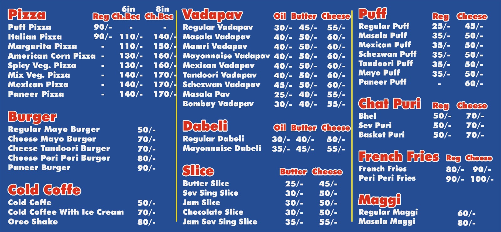 City Vadapav Menu 2